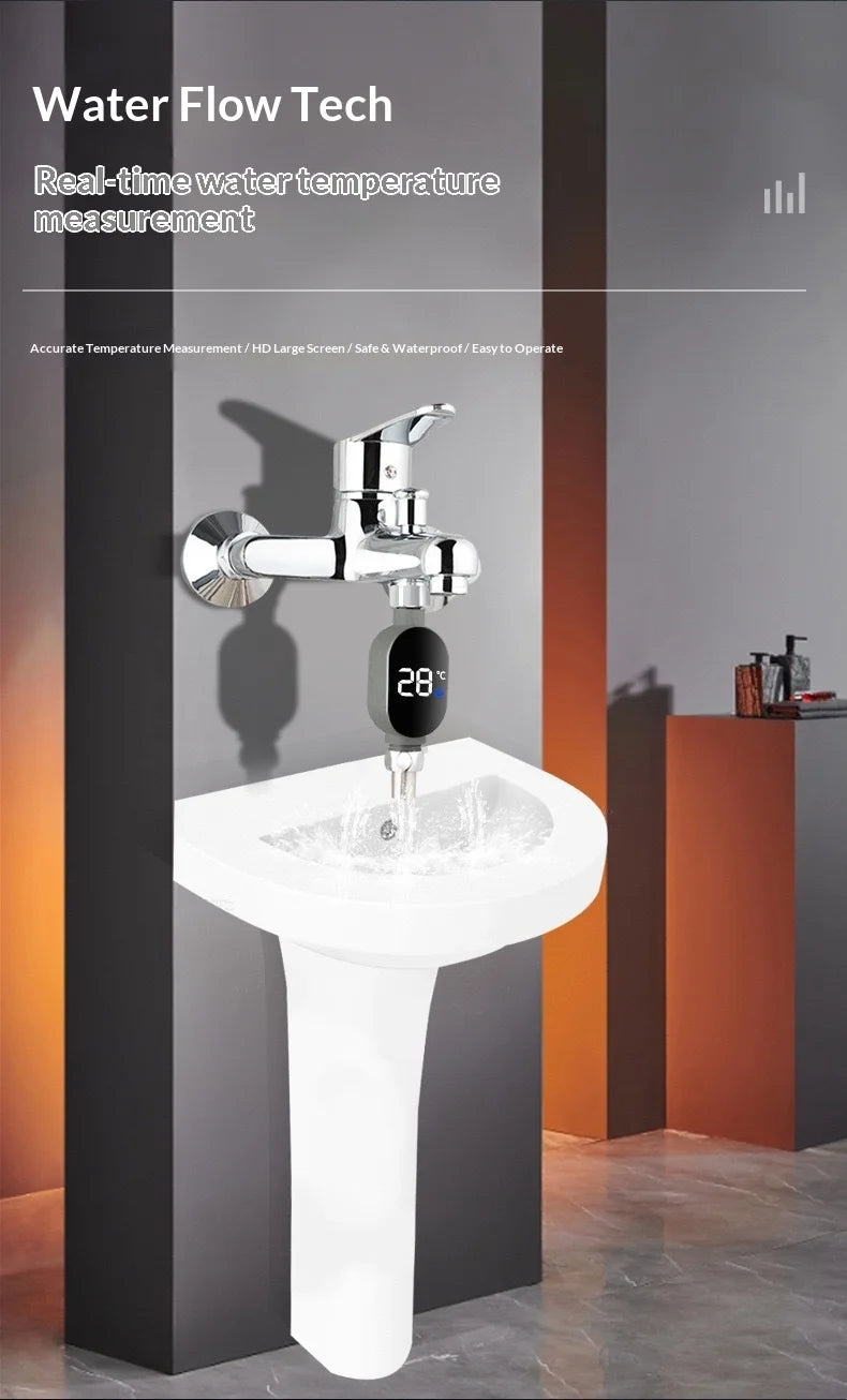 Shower Head Thermometer Shower Temperature Sensor Shower Accessory Display Home Water Temperature Display Shower Thermometer