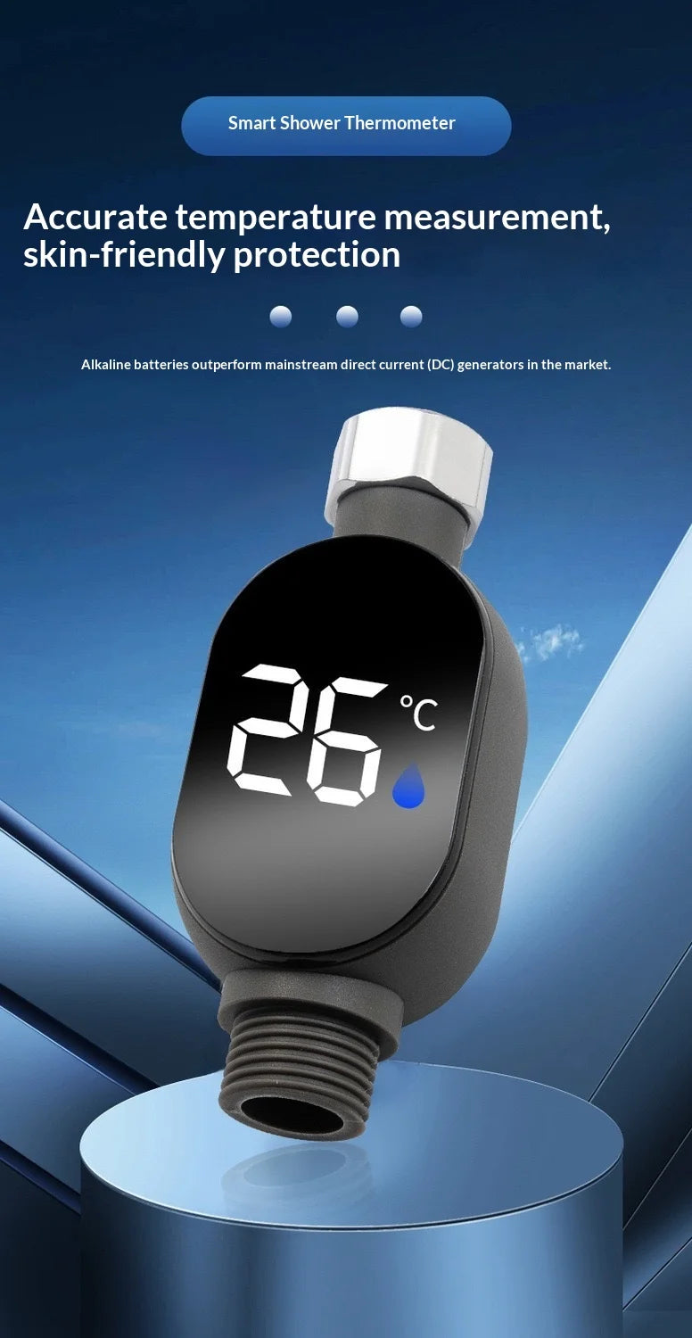 Shower Head Thermometer Shower Temperature Sensor Shower Accessory Display Home Water Temperature Display Shower Thermometer