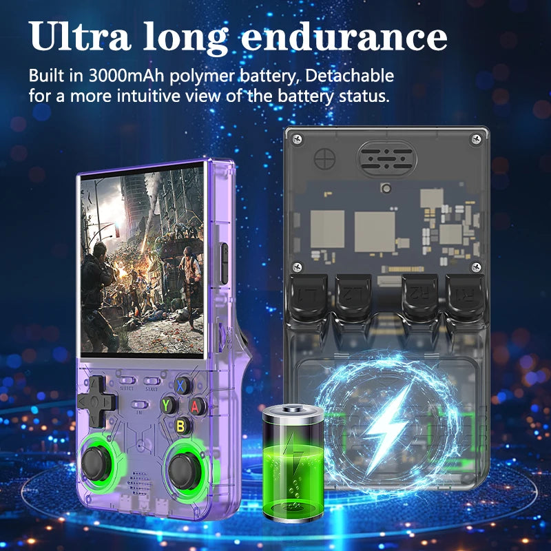 R36 Ultra Console Portable Retro Game 4‘’ IPS Screen Handheld Game Players Emulator Pocket Video Player 64G/128G 20000+ Games