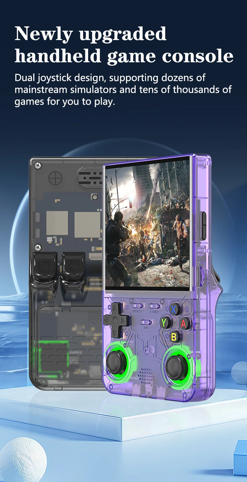 R36 Ultra Console Portable Retro Game 4‘’ IPS Screen Handheld Game Players Emulator Pocket Video Player 64G/128G 20000+ Games
